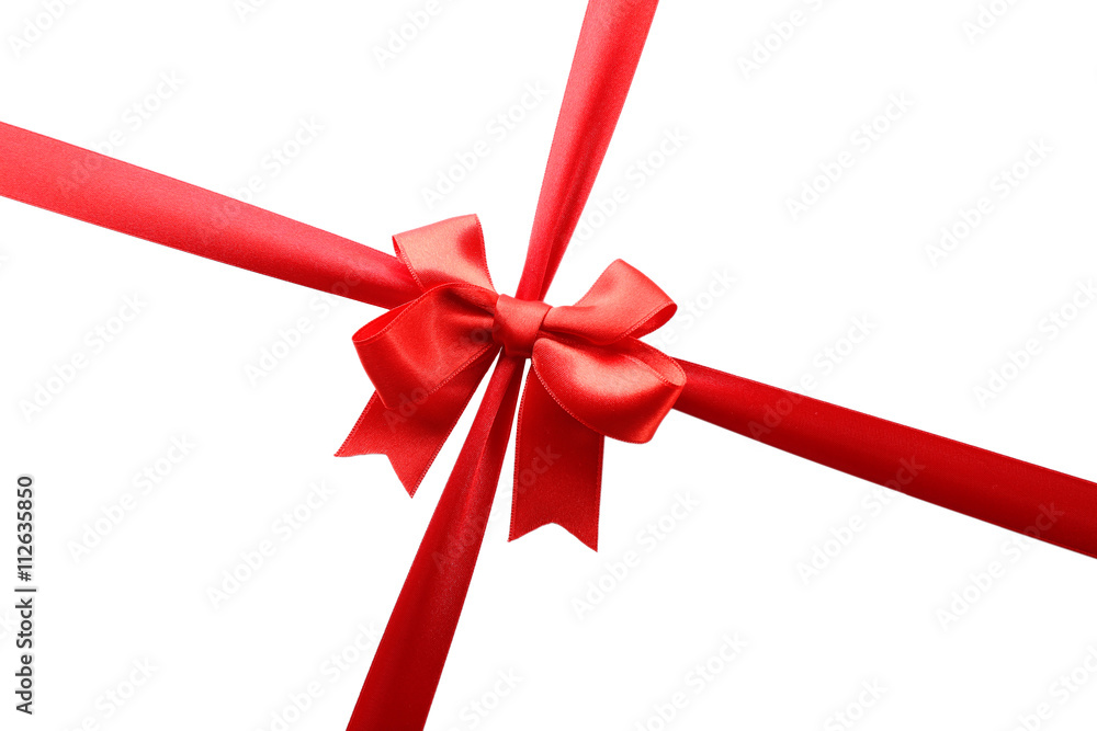 Red ribbon bow on a white background Red ribbon bow on a white background