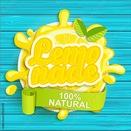 Lemonade label splash.