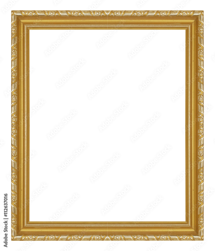 The antique gold frame on the white background The antique gold frame on the white background