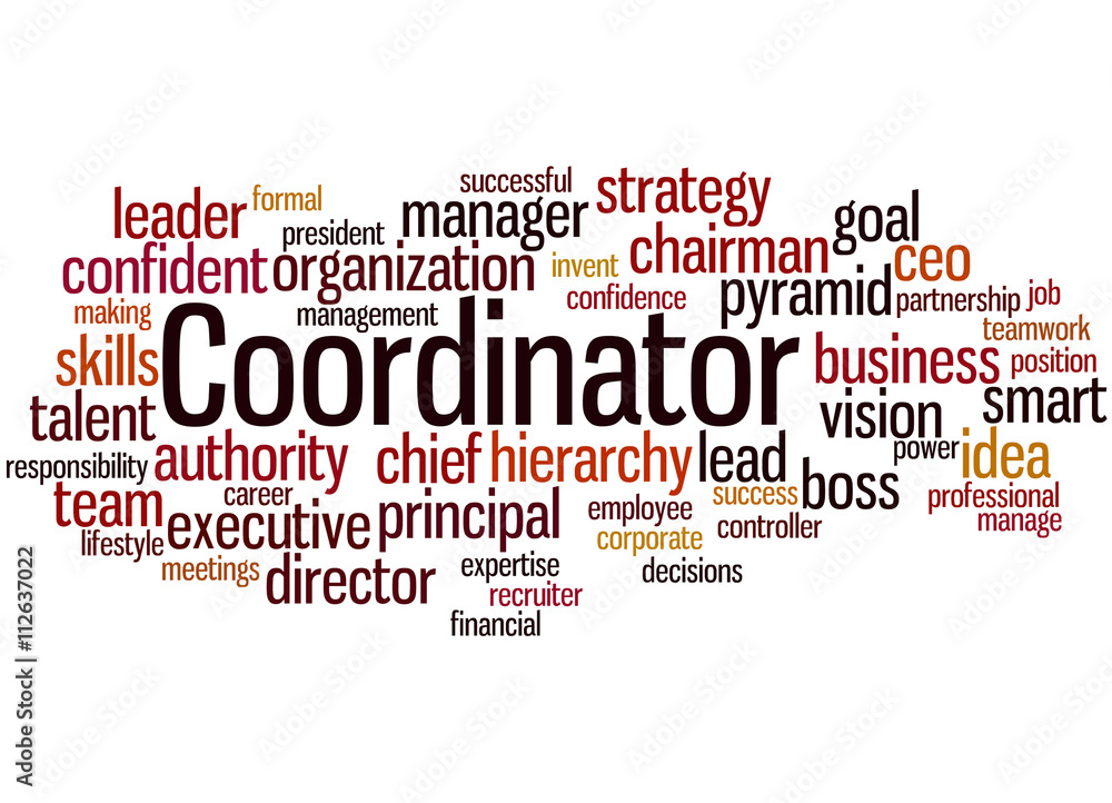 Fototapeta premium Coordinator, word cloud concept 8
