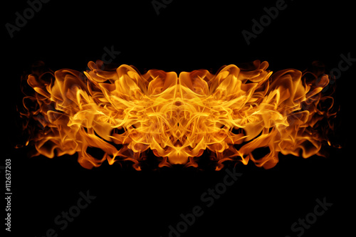 abstract red flames on a black background. © prapann