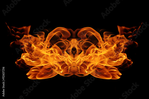 abstract red flames on a black background. © prapann