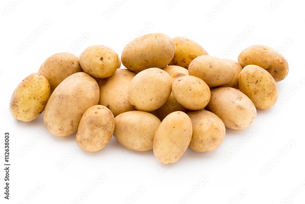 New potato isolated on white background. New potato isolated on white background.