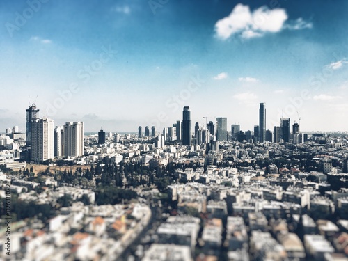 tel aviv & ramat gan city skyline photo