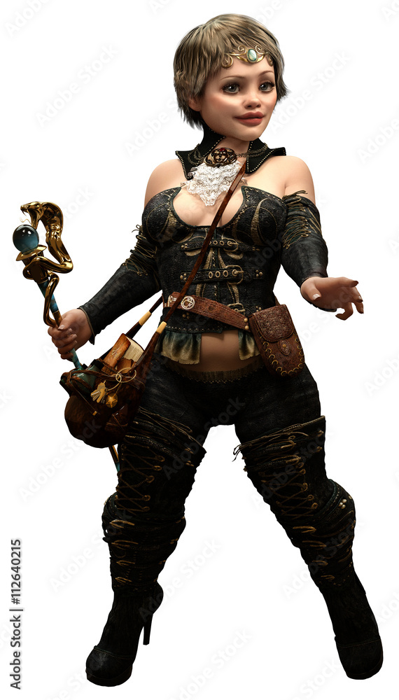 Halfling mage or wizard 3D illustration Halfling mage or wizard 3D illustration
