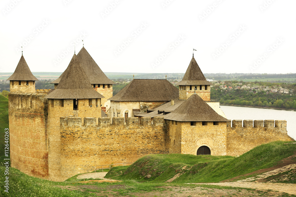Medieval fortress in village