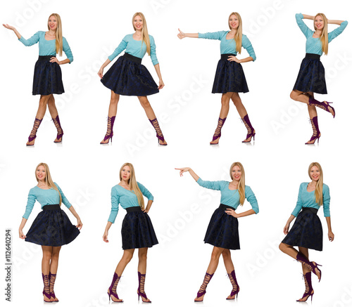 Composite photo of woman in various poses