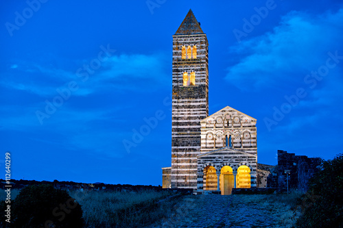 Basilica di Saccargia at night (Sardinia - Italy) photo