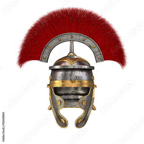 Fototapeta Isolated 3d illustration of a Roman Helmet