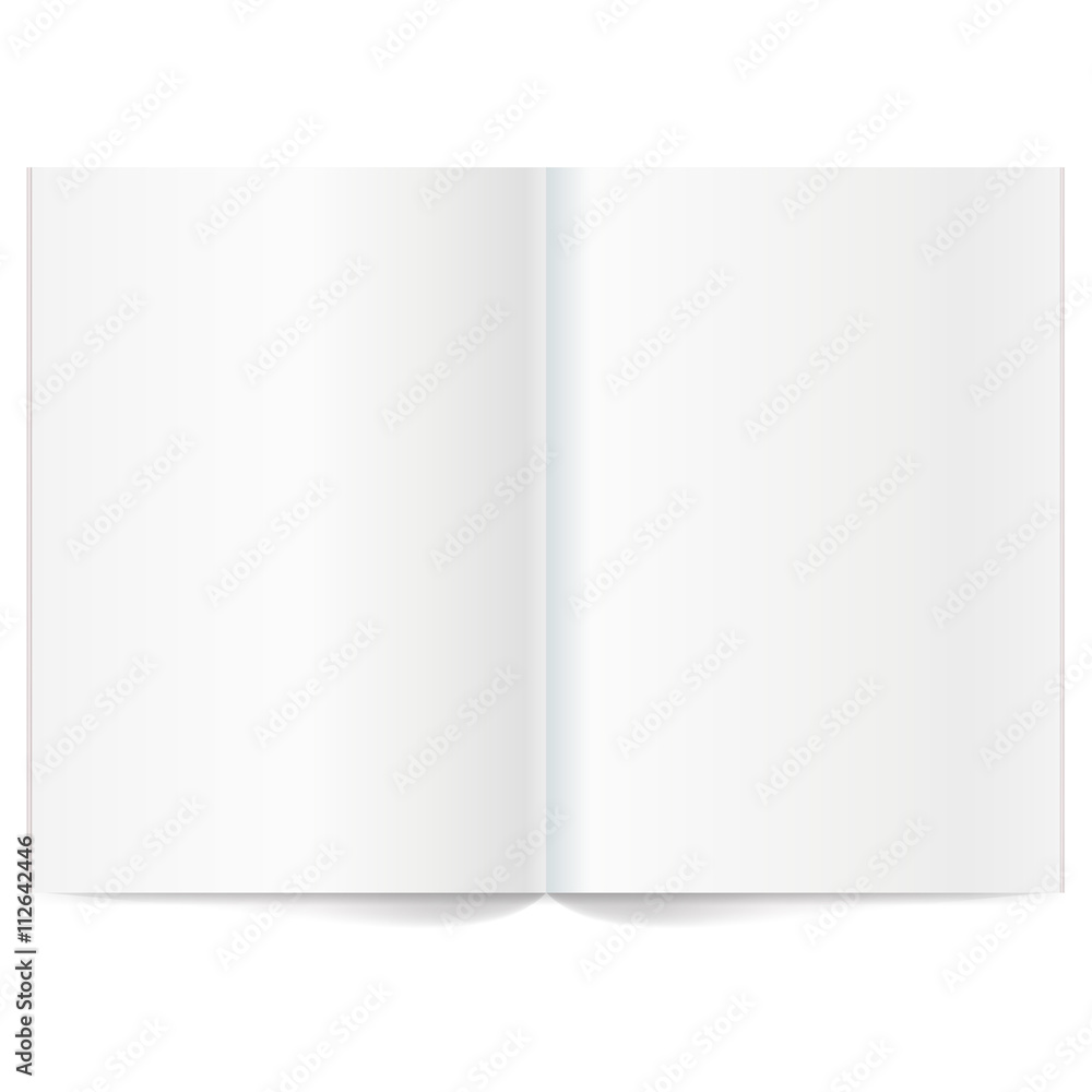 Vector blank magazine spread. Book Spread With Blank White Pages Pertaining To Blank Magazine Spread Template