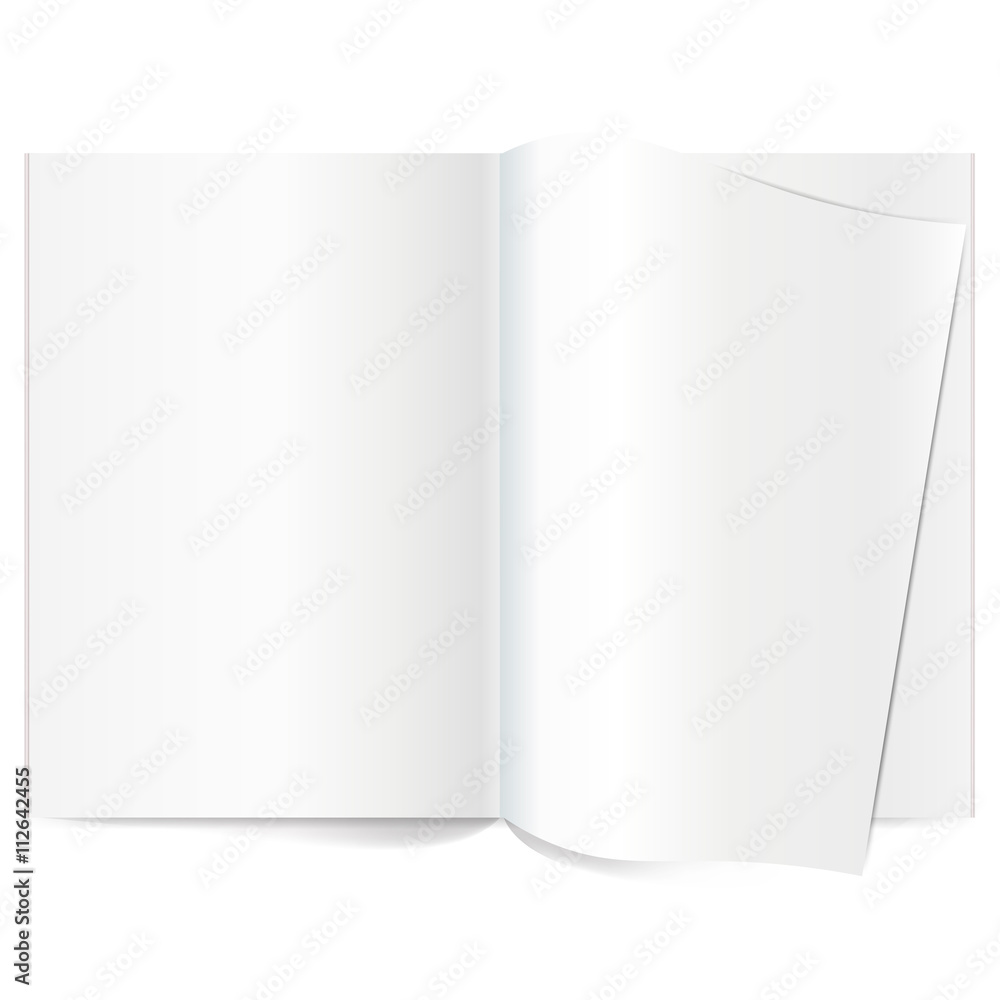 Vector blank magazine spread. Book Spread With Blank White Pages With Regard To Blank Magazine Spread Template