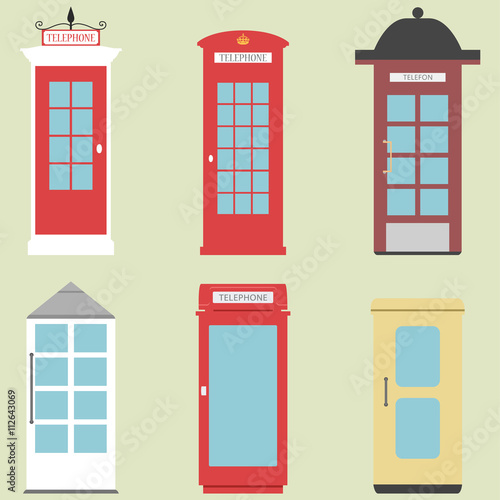 Telephone boxes from the whole world / different versions of Public call boxes