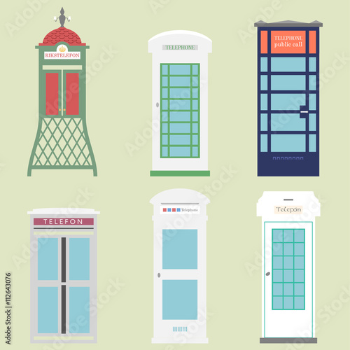 Telephone boxes from the whole world / different versions of Public call boxes