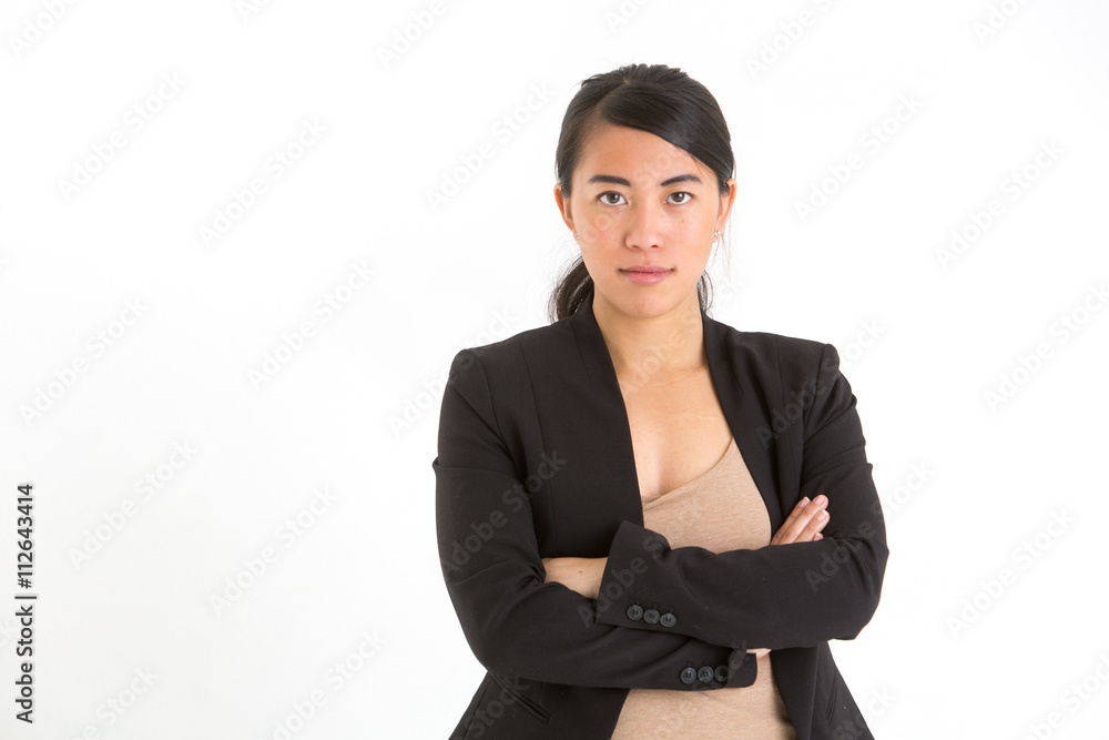 Asian businesswoman with arm crossed. Portrait Asian businesswoman with arm crossed. Portrait