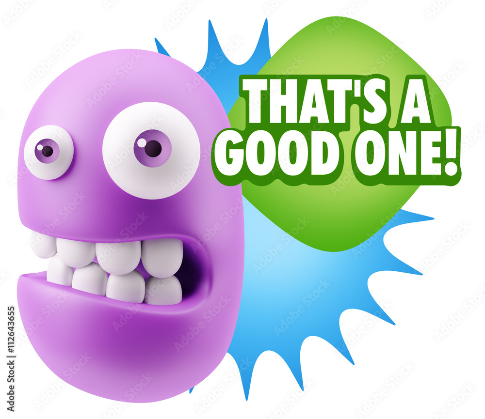 3d Illustration Laughing Character Emoji Expression saying That' 3d Illustration Laughing Character Emoji Expression saying That'