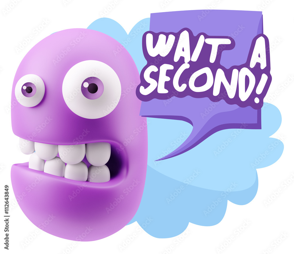 3d Illustration Laughing Character Emoji Expression saying Wait 3d Illustration Laughing Character Emoji Expression saying Wait