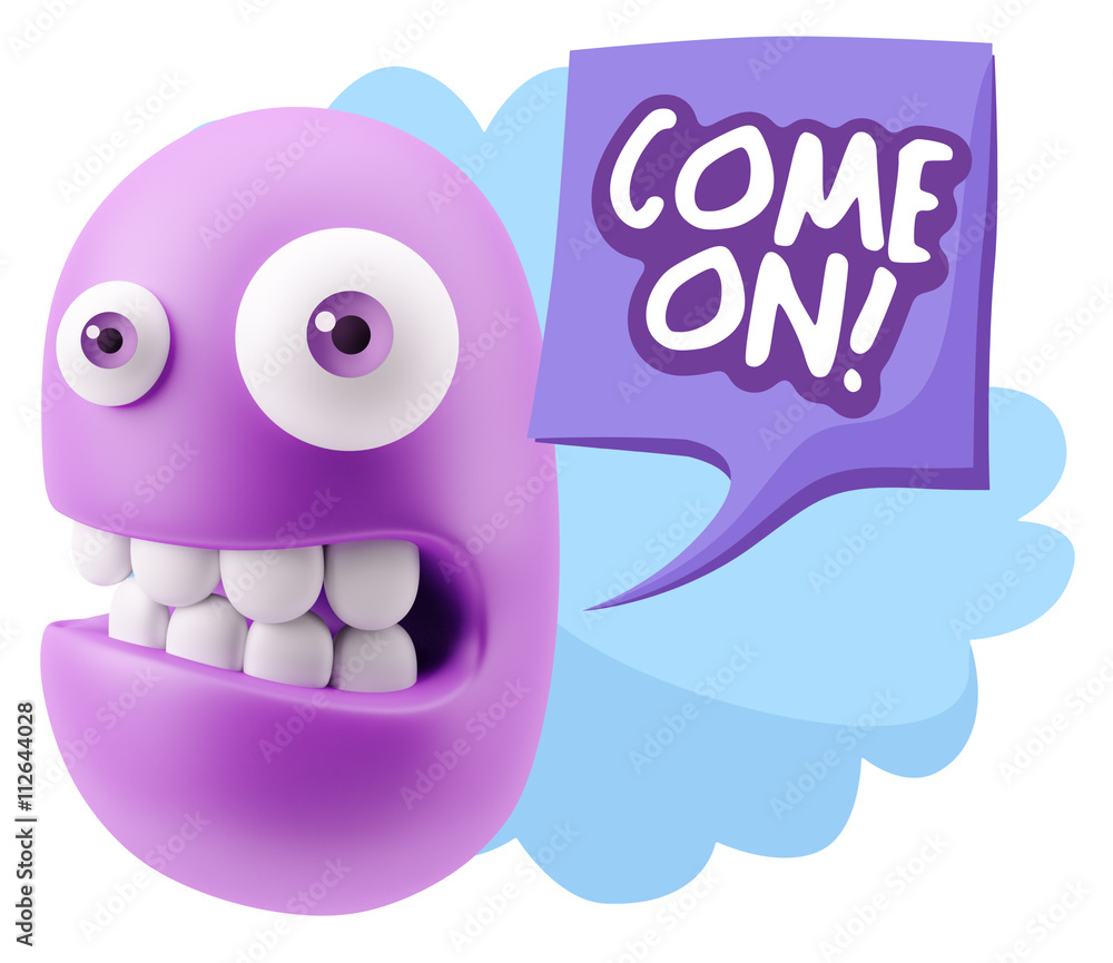 3d Illustration Laughing Character Emoji Expression saying Come 3d Illustration Laughing Character Emoji Expression saying Come
