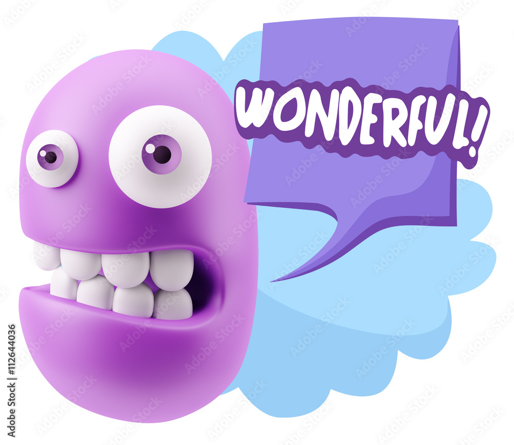 3d Rendering Smile Character Emoticon Expression saying Wonderfu 3d Rendering Smile Character Emoticon Expression saying Wonderfu