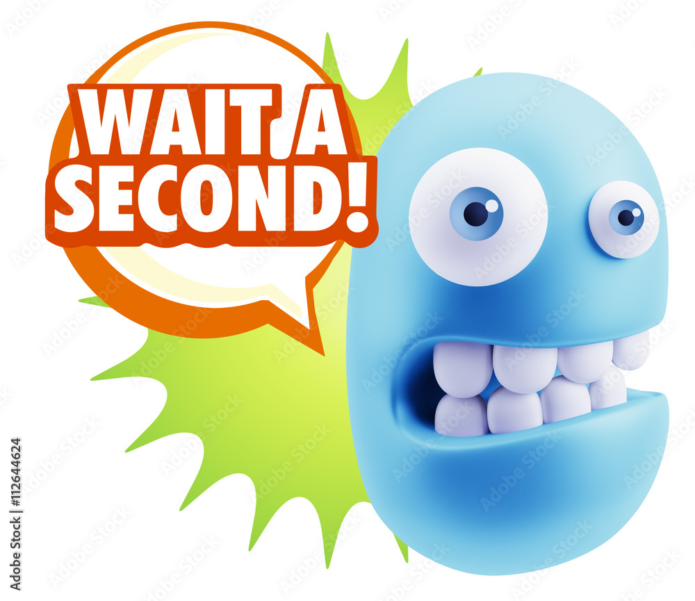 3d Illustration Laughing Character Emoji Expression saying Wait 3d Illustration Laughing Character Emoji Expression saying Wait
