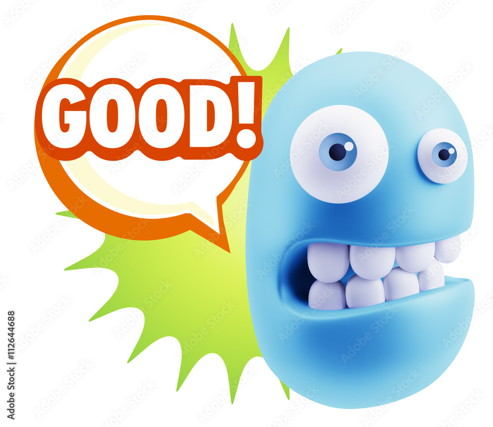 3d Illustration Laughing Character Emoji Expression saying Good 3d Illustration Laughing Character Emoji Expression saying Good