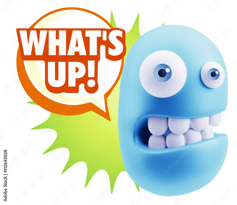3d Rendering Smile Character Emoticon Expression saying What'S U 3d Rendering Smile Character Emoticon Expression saying What'S U
