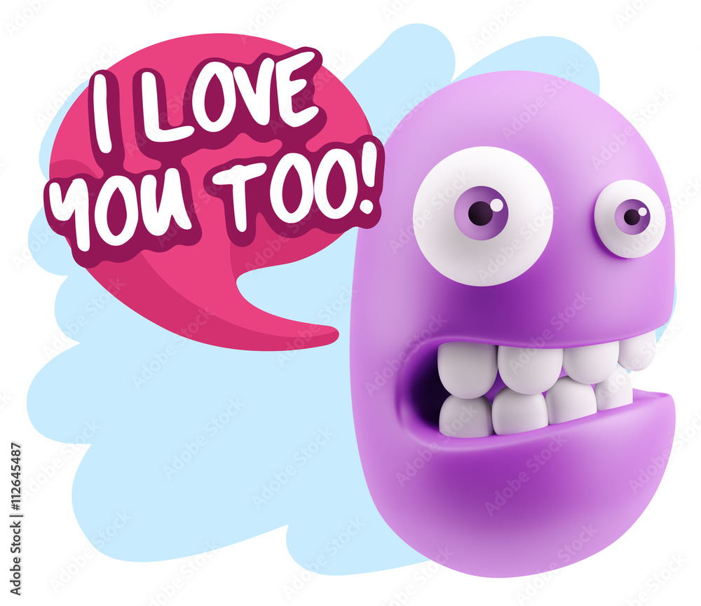 3d Illustration Laughing Character Emoji Expression saying I Lov 3d Illustration Laughing Character Emoji Expression saying I Lov
