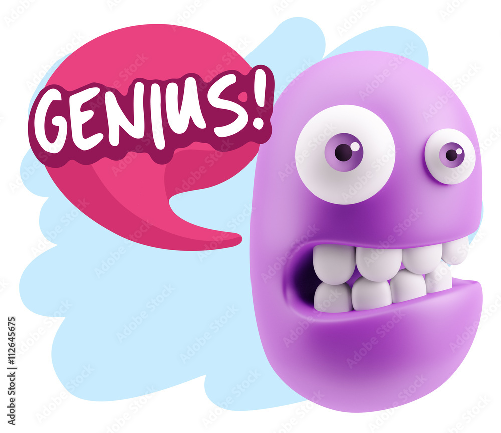 3d Illustration Laughing Character Emoji Expression saying Geniu 3d Illustration Laughing Character Emoji Expression saying Geniu