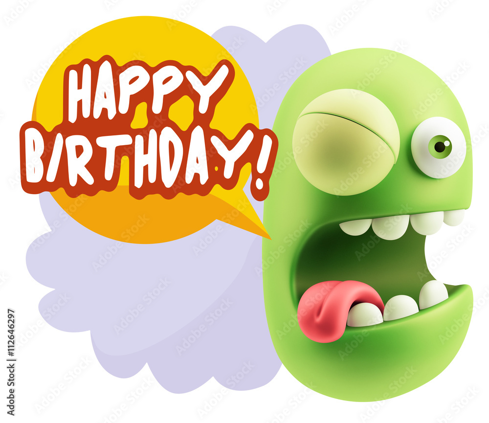 3d Rendering Smile Character Emoticon Expression saying Happy Bi 3d Rendering Smile Character Emoticon Expression saying Happy Bi
