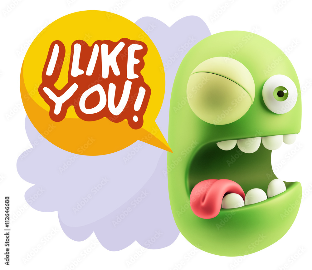 3d Illustration Laughing Character Emoji Expression saying I Lik 3d Illustration Laughing Character Emoji Expression saying I Lik