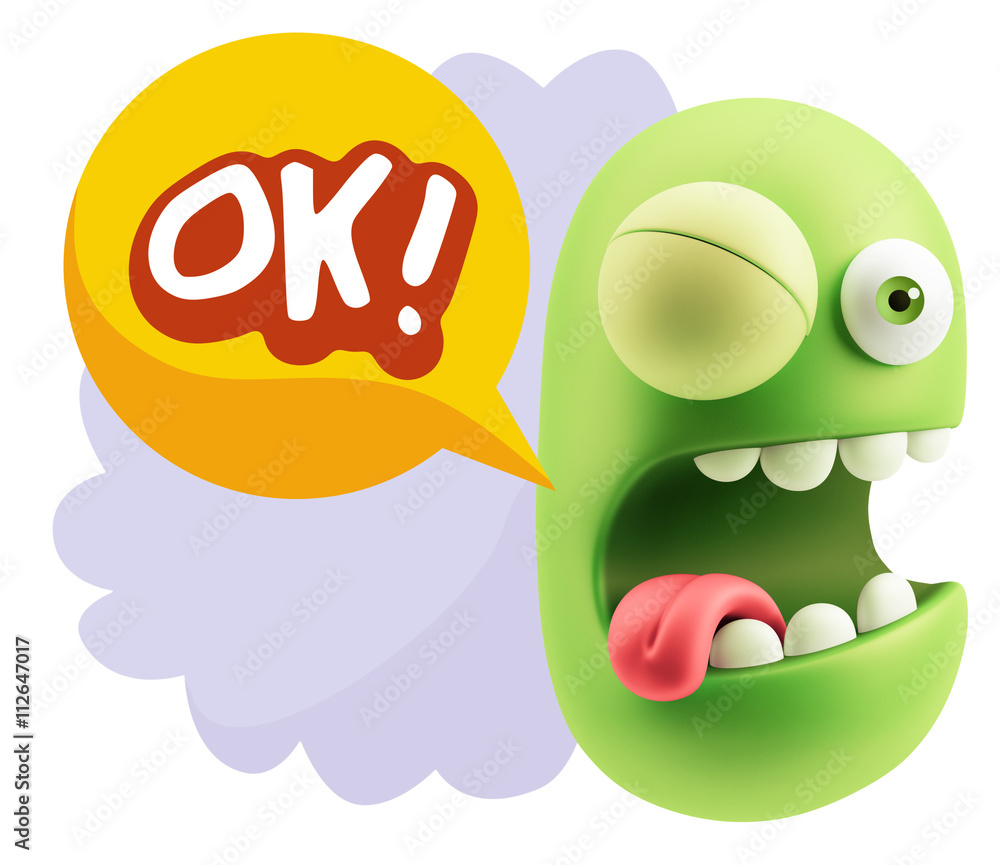3d Rendering Smile Character Emoticon Expression saying Ok with 3d Rendering Smile Character Emoticon Expression saying Ok with
