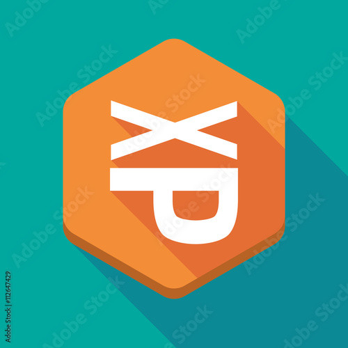 Free Download Long shadow hexagon icon with  a Tongue sticking text face emoti - GFXLoad