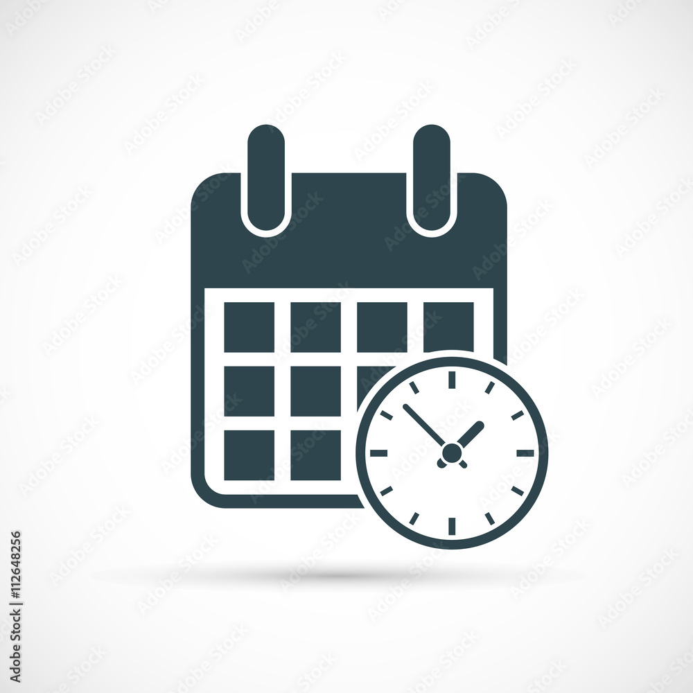 Calendar with clock icon Calendar with clock icon