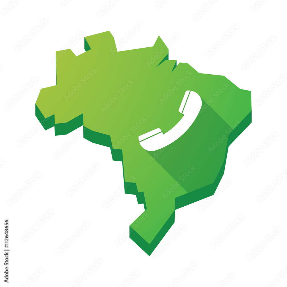 Illustration of an isolated Brazil map with a phone Illustration of an isolated Brazil map with a phone