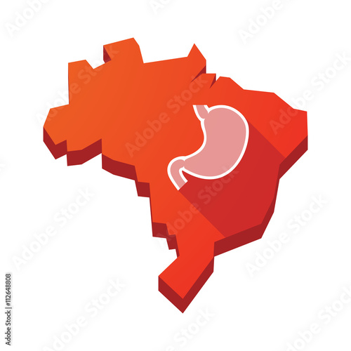 Illustration of an isolated Brazil map with a healthy human sto