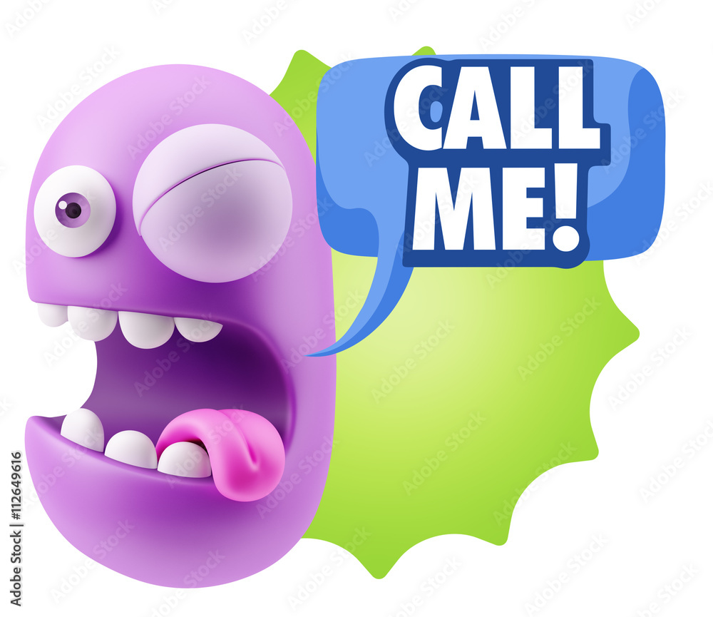 3d Illustration Laughing Character Emoji Expression saying Call 3d Illustration Laughing Character Emoji Expression saying Call