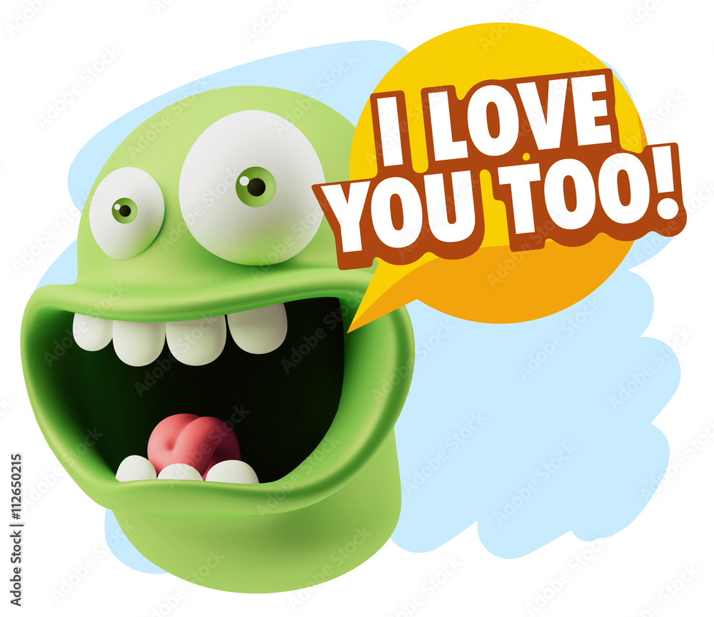3d Illustration Laughing Character Emoji Expression saying I Lov 3d Illustration Laughing Character Emoji Expression saying I Lov