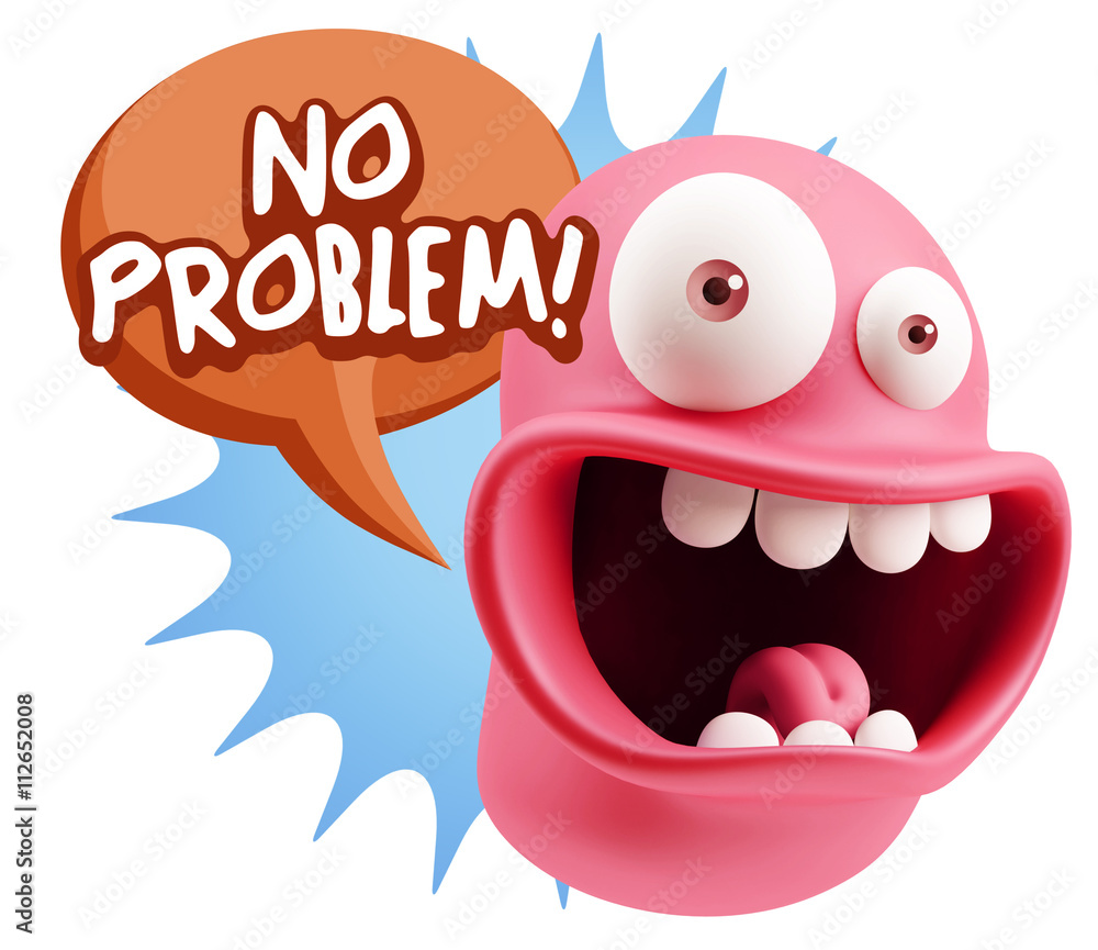 3d Rendering Smile Character Emoticon Expression saying No Probl 3d Rendering Smile Character Emoticon Expression saying No Probl