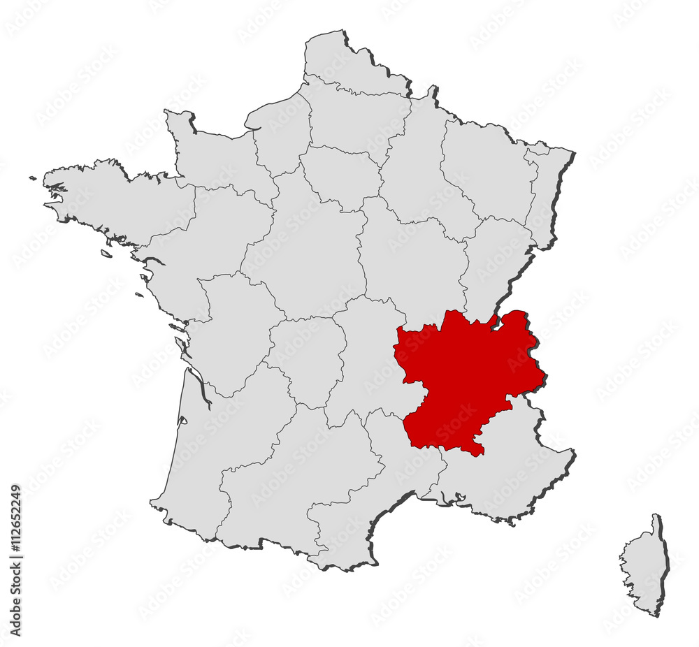 Map - France, Rhône-Alpes