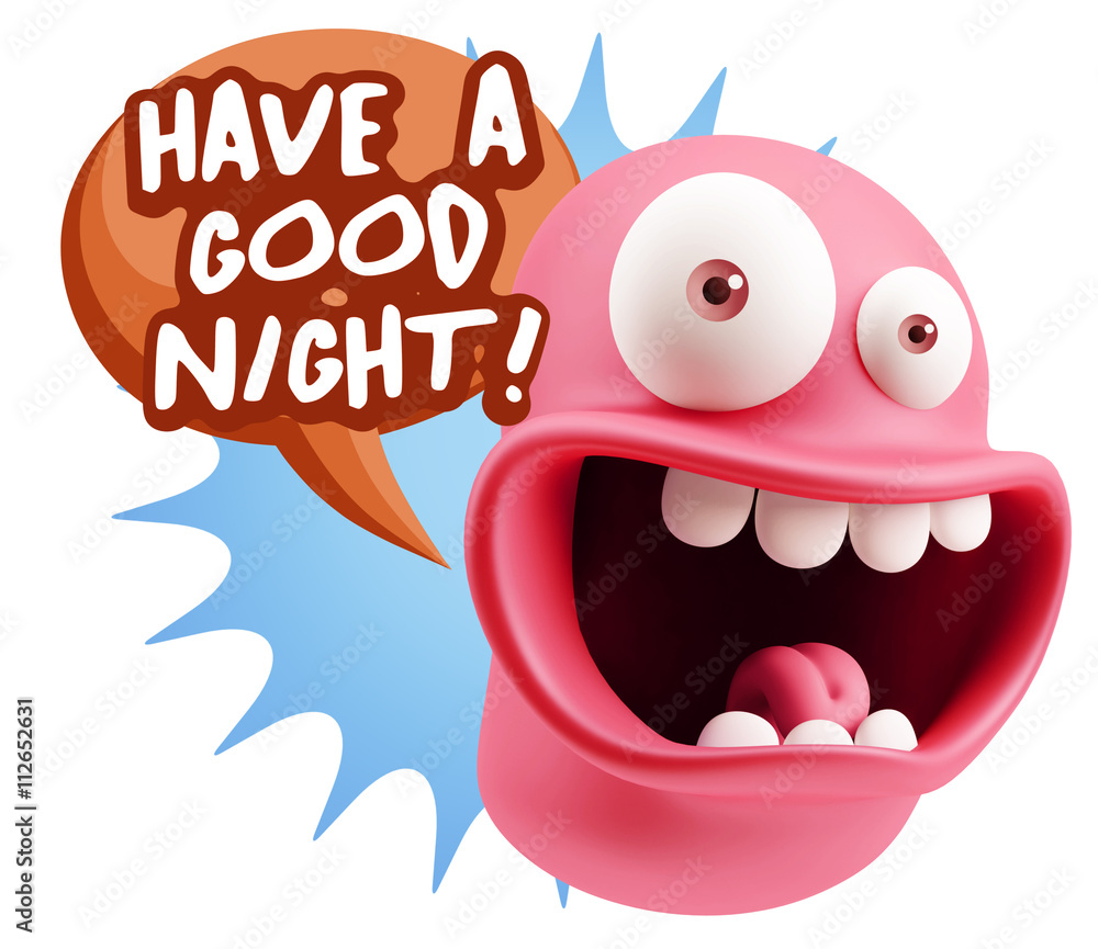 Fototapeta premium 3d Illustration Laughing Character Emoji Expression saying Have