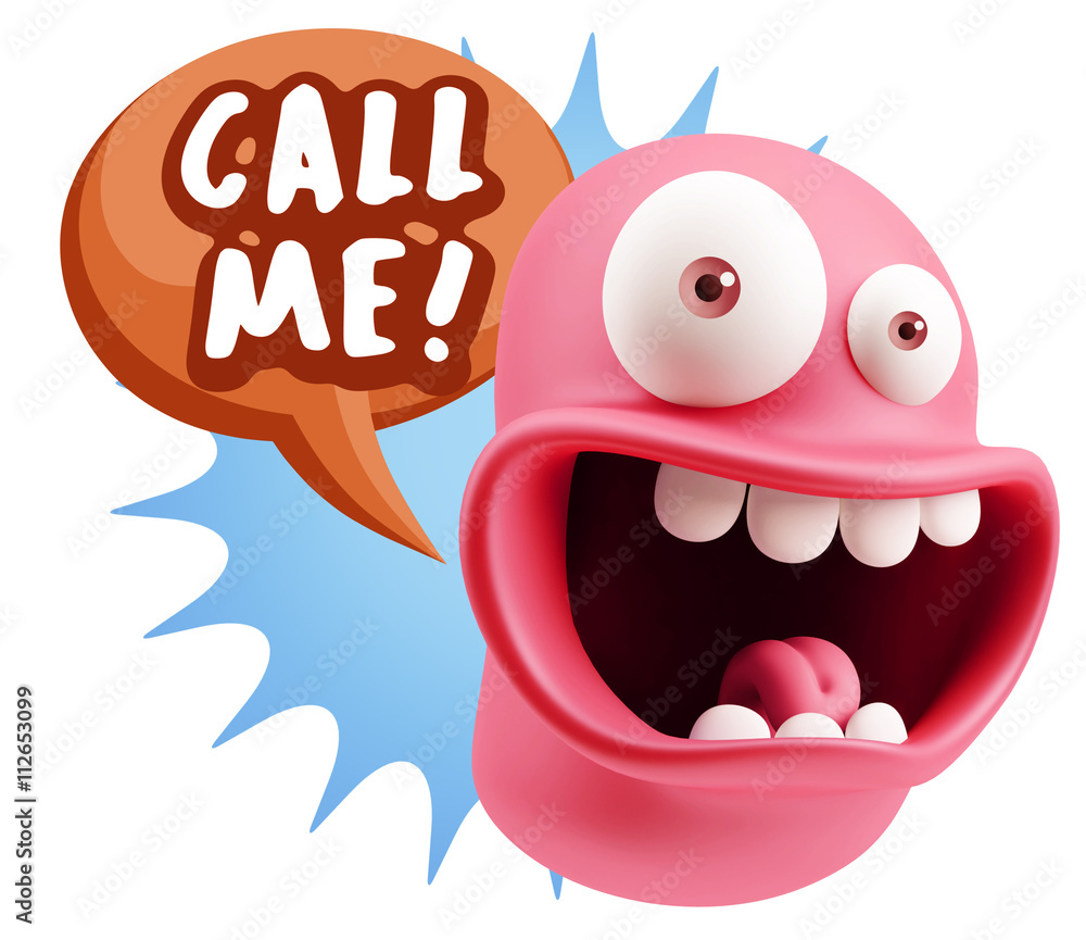 3d Illustration Laughing Character Emoji Expression saying Call 3d Illustration Laughing Character Emoji Expression saying Call