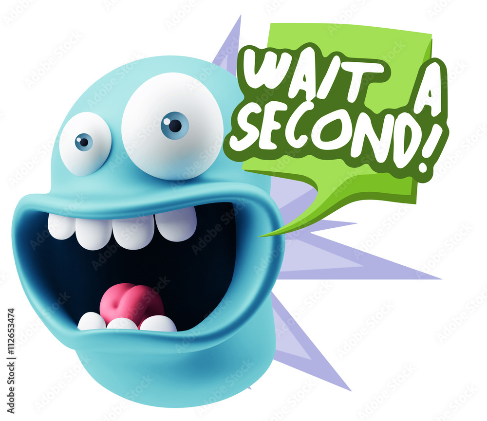 3d Illustration Laughing Character Emoji Expression saying Wait 3d Illustration Laughing Character Emoji Expression saying Wait