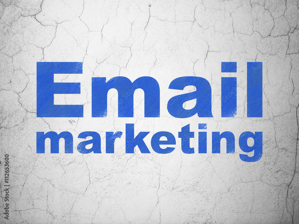 Obraz premium Finance concept: Email Marketing on wall background