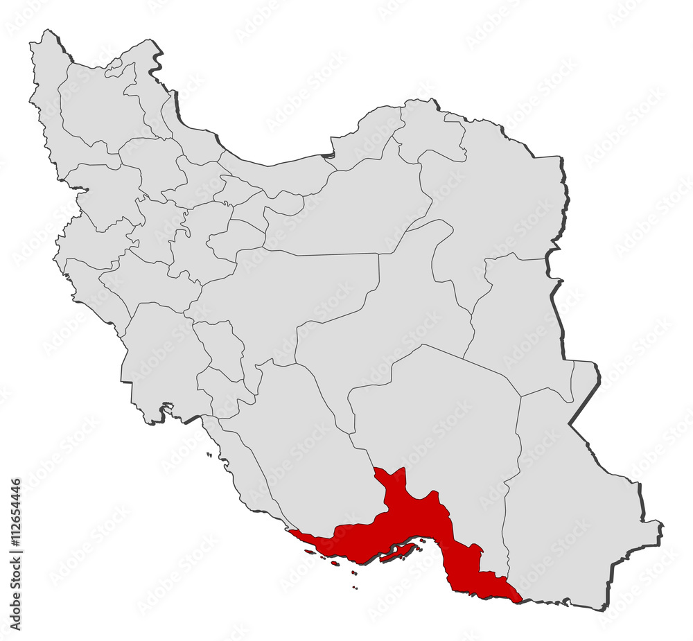 Map - Iran, Hormozgan