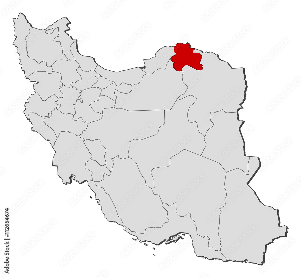 Map - Iran, North Khorasan