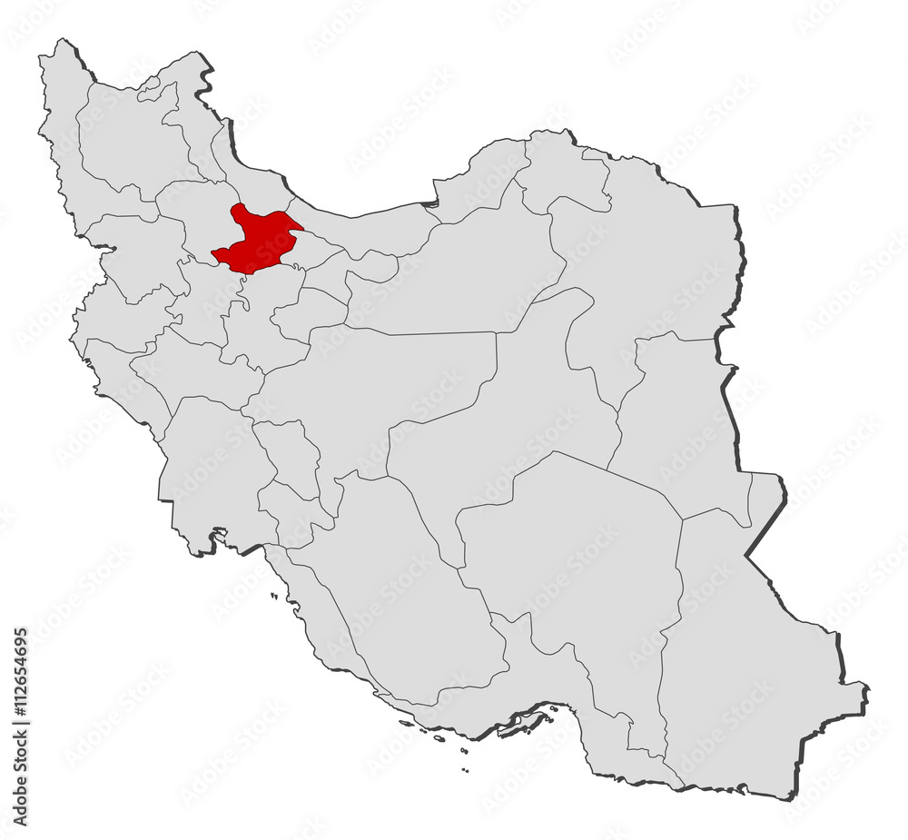 Map - Iran, Qazvin