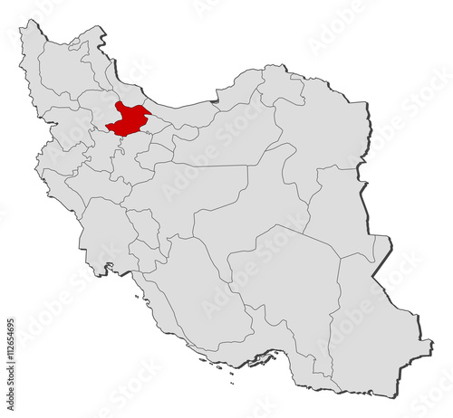 Map - Iran, Qazvin
