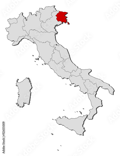 Map - Italy, Friuli-Venezia Giulia