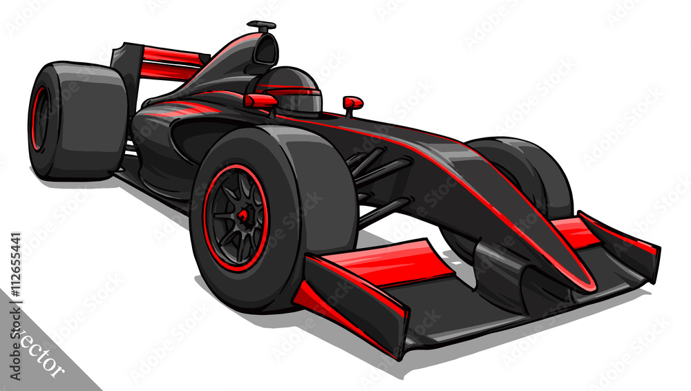 child's funny cartoon formula race car vector illustration art child's funny cartoon formula race car vector illustration art