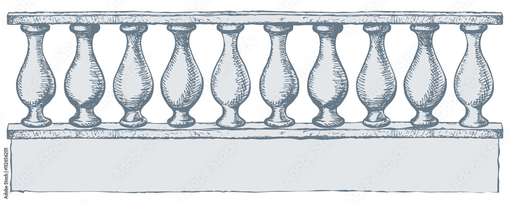 Fototapeta premium Balustrade. Vector drawing