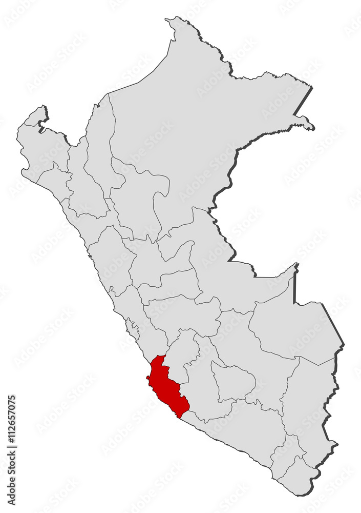 Obraz premium Map - Peru, Ica